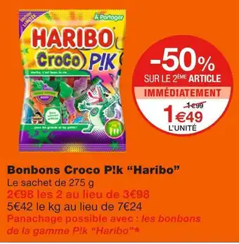 Monoprix Haribo bonbons croco p!k offre
