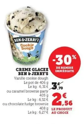 Super U Creme Glacee Ben & Jerry's offre