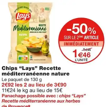 Monoprix Lays chips recette méditerranéenne nature offre