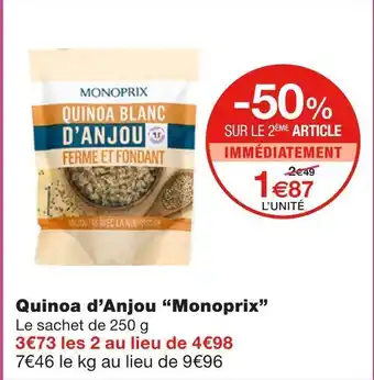 Monoprix Monoprix quinoa d’anjou offre
