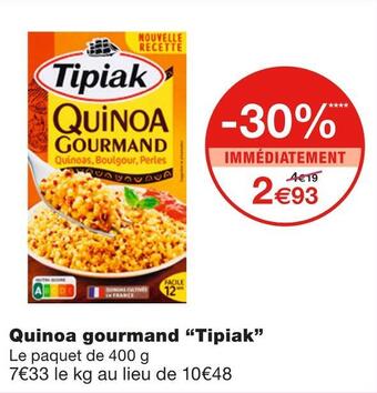 Monoprix Tipiak quinoa gourmand offre