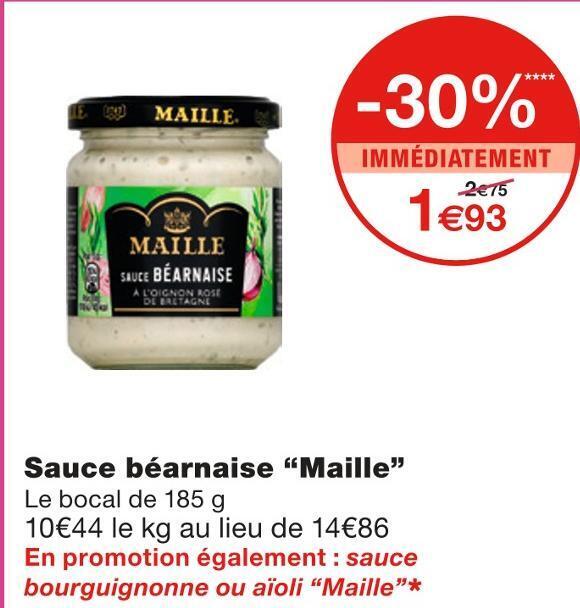 Promo Maille sauce béarnaise chez Monoprix