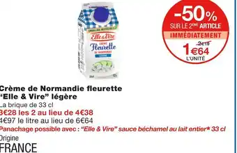 Monoprix Elle & vire crème de normandie fleurette légère offre