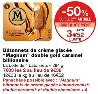 Magnum bùtonnets de crÚme glacée double gold caramel billionaire