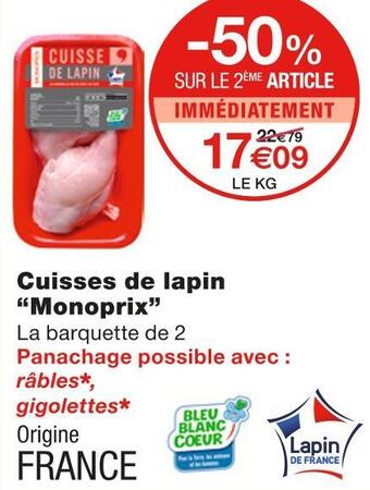 Monoprix Monoprix cuisses de lapin offre