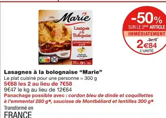 Marie lasagnes Ă la bolognaise