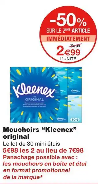 Monoprix Kleenex mouchoirs original offre