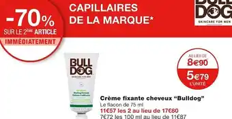 Monoprix Bulldog crème fixante cheveux offre