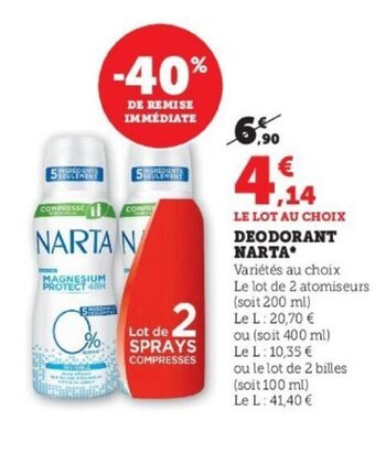 Super U Deodorant Narta offre
