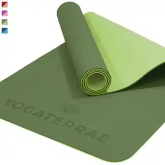 Go Sport Yoga yogaterrae tapis de yoga antiderapant en tpe bicolore avec sangle de transport dimensions 183 x 61 x 0,6 cm offre