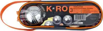 Boules de petanque mixte k-ro space triplette 3 boules 720g