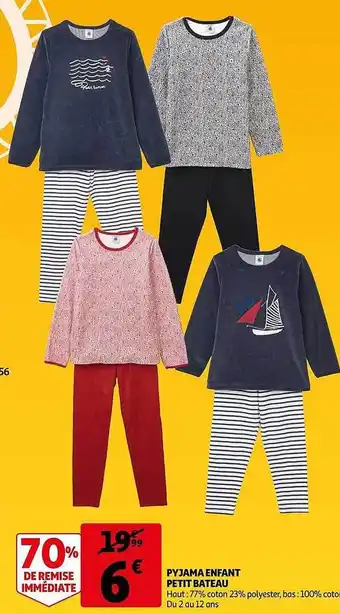 Auchan Pyjama enfant petit bateau offre
