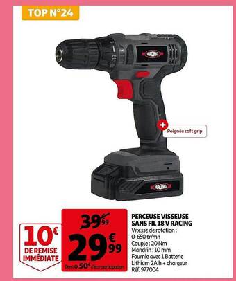 Auchan Perceuse visseuse sans fil 18v racing offre