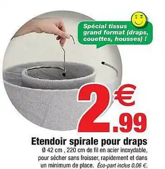 Bazarland Étendoir spirale pour draps offre