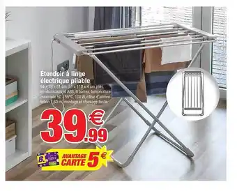 Bazarland Étendoir à linge électrique pliable offre