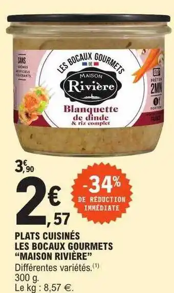 E.Leclerc Plats cuisinés les bocaux gourmets offre