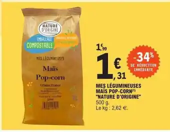 Mes légumineuses maïs pop-corn