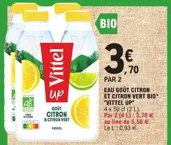 E.Leclerc Eau goût citron et citron vert bio offre