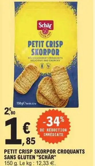 Petit crisp skorpor croquants sans gluten