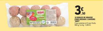 E.Leclerc 10 boules de graisse pour oiseaux 2 saveurs offre