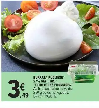E.Leclerc Burrata pugliese 27% mat.gr. offre