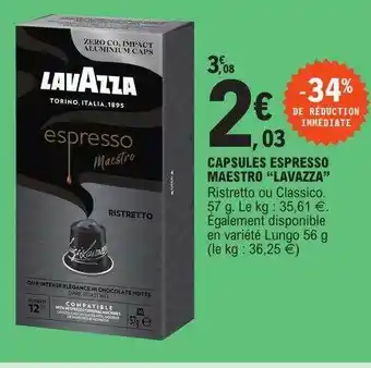 E.Leclerc Capsules espresso maestro offre