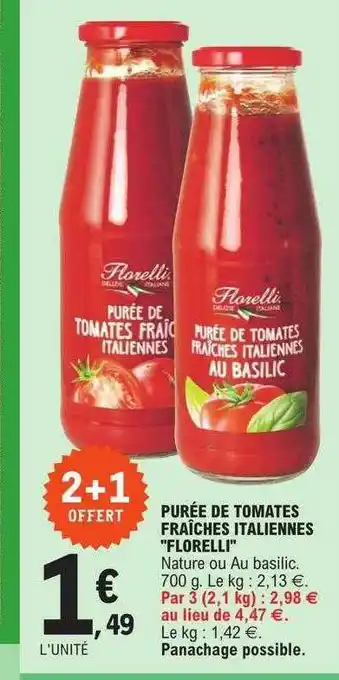 E.Leclerc Purée de tomates fraîches italiennes offre