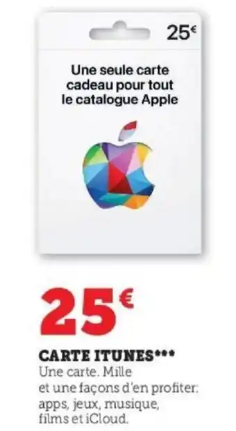 Super U Carte Itunes offre