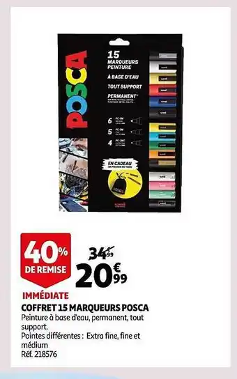 Auchan Coffret 15 marqueurs posca offre