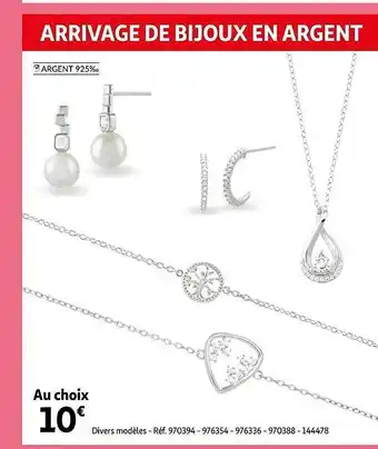 Auchan Arrivage de bijoux en argent offre