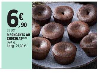 E.Leclerc 9 fondants au chocolat offre