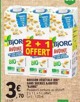 E.Leclerc Boisson végétales bio sans sucres ajoutés offre