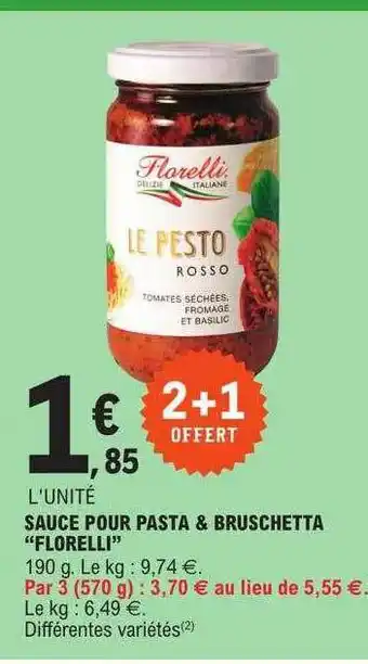 E.Leclerc Sauce pour pasta & bruschetta offre