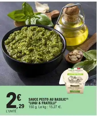 E.Leclerc Sauce pesto au basilic offre