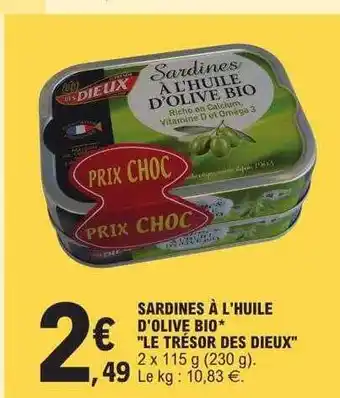 E.Leclerc Sardines à l'huile d'olive bio offre