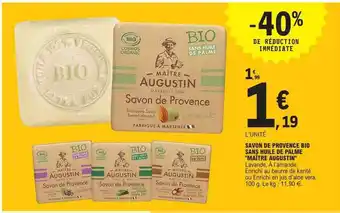 E.Leclerc Savon de provence bio sans huile de palme offre