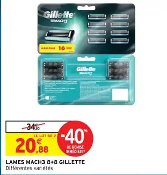 Intermarché Lames Mach3 8+8 Gillette offre