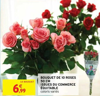 Intermarché Bouquet de 10 Roses 50 CM offre
