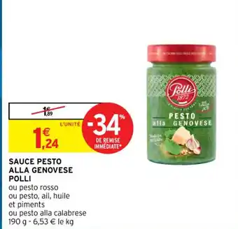 Intermarché Sauce Pesto Alla Genovese Polli offre