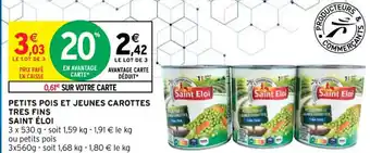 Intermarché Petits Pois et Jeunes Carottes Tres Fins Saint Éloi offre