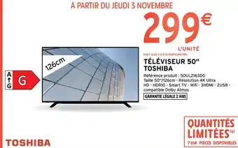 Intermarché Téléviseur 50" Toshiba offre