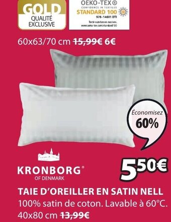 JYSK Taie D'Oreiller En Satin Nell offre