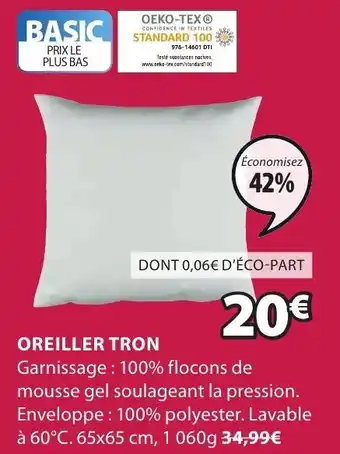 JYSK Oreiller Tron offre