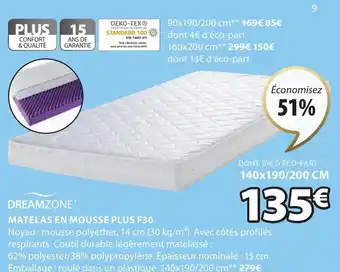 JYSK Matelas en Mousse Plus F30 offre