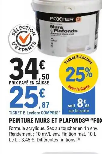 E.Leclerc Brico Peinture murs et plafonds offre