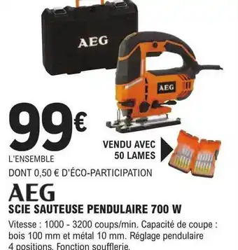 E.Leclerc Brico Scie sauteuse pendulaire 700 w aeg offre