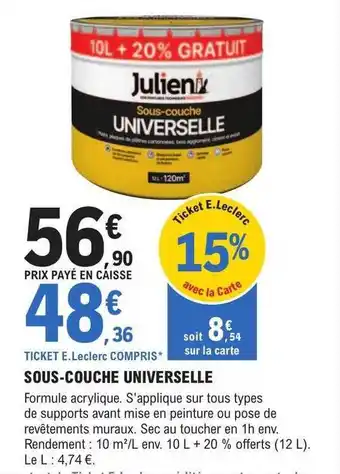 E.Leclerc Brico Sous-couche universelle julien offre
