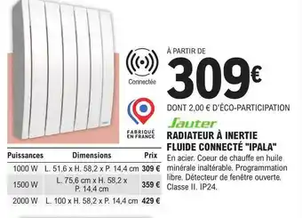 E.Leclerc Brico Radiateur à inertie fluide connecté offre