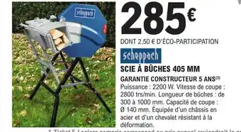 E.Leclerc Brico Scie à bûches 405 mm scheppach offre