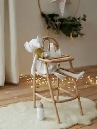Vertbaudet Chaise haute poupon en rotin - beige offre